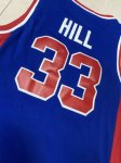 Maillot de Basket #33 Hill Pistons M&N Bleu